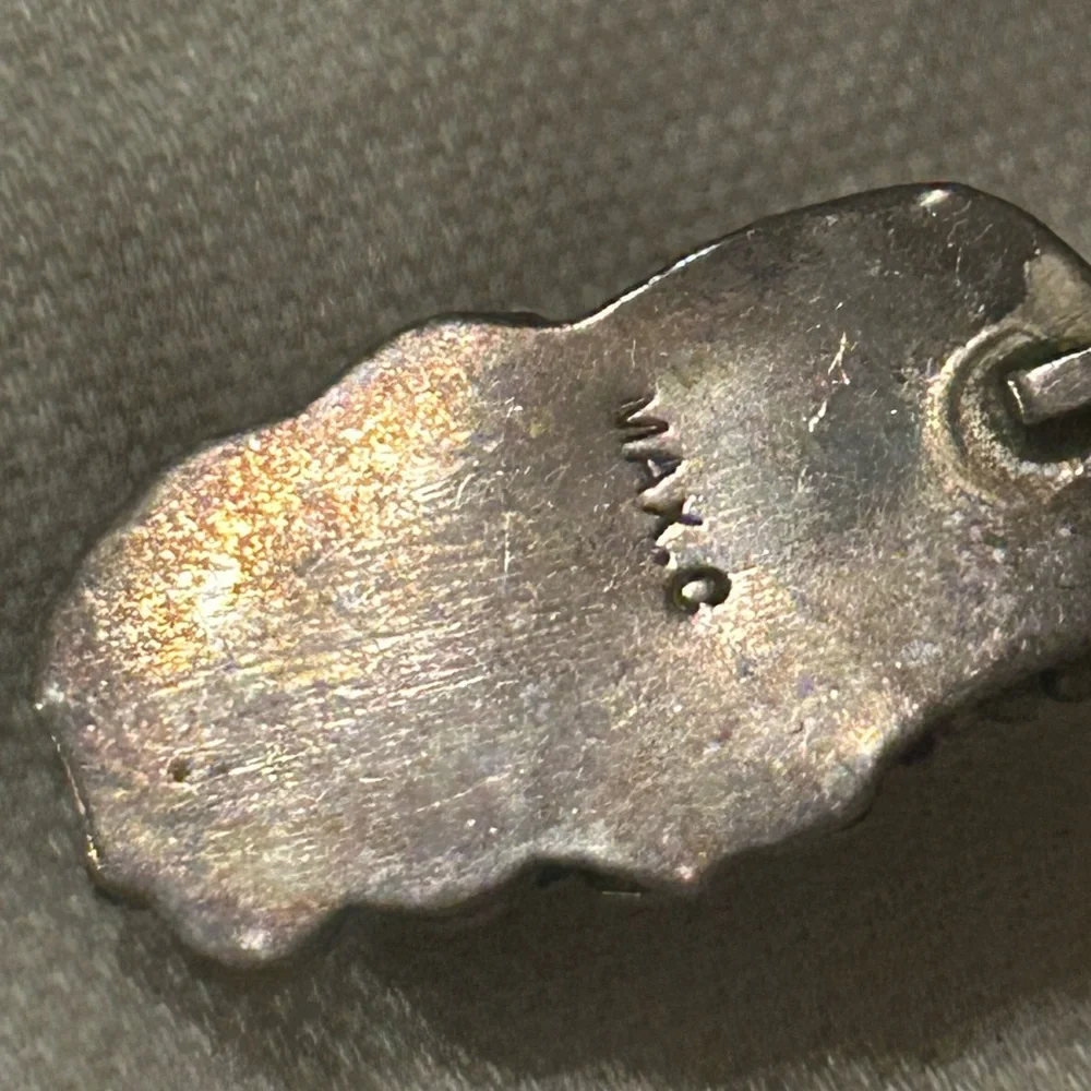 Native American Sterling Silver Black Onyx Pendant “Max. C” Calladitto Navajo - Picture 3 of 4